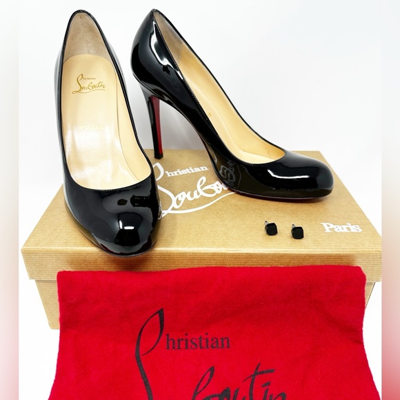Christian Louboutin Shoes - Christian Louboutin Simple Pump 100 Patent Black Leather Heels